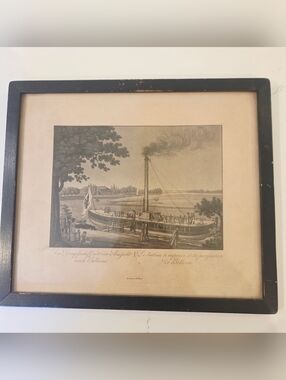 Rare 1817 Berlin Engraving Print Prinzessin Charlotte First Prussian Steamship